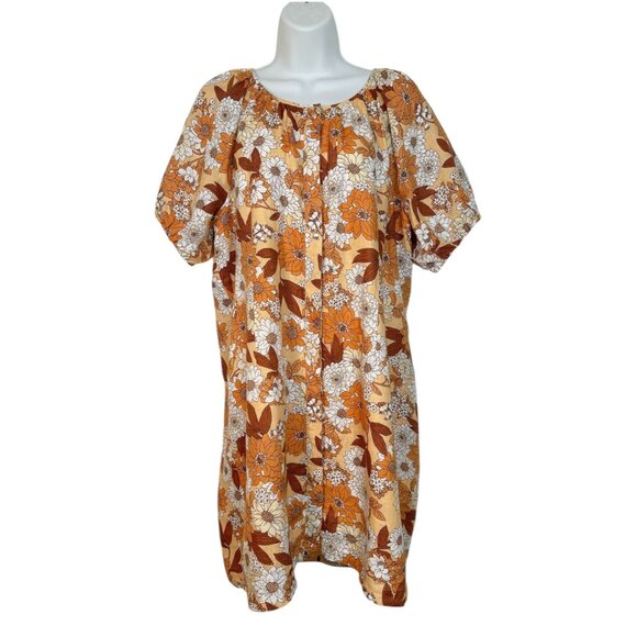 J Crew Zinnia Floral V-Back Linen Mini Dress Camel Brown size 12 NWT - Picture 5 of 15
